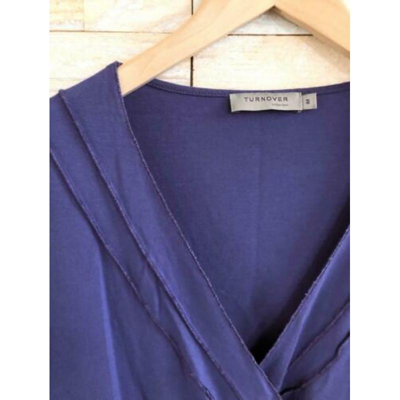 Turnover blauw/paarse overslag top, maat M - wyp