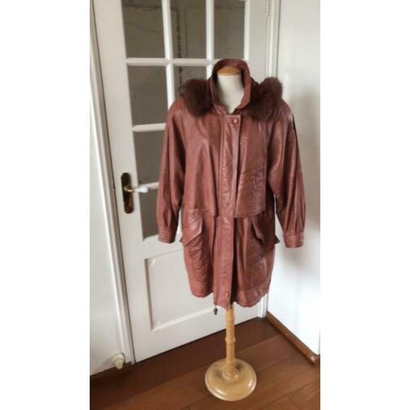 LAPEL prachtige leren jas maat XL vintage retro style