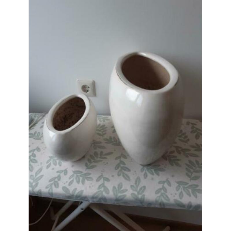 ovaal bloempotten beige