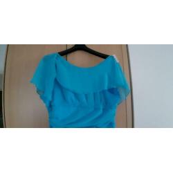 Lichtblauwe feestjurk maat 48 / XXXL