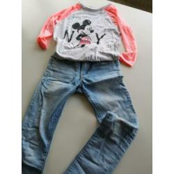 Meisjes blauwe skinny jeans Indian. Maat 134/140 (maat 10)