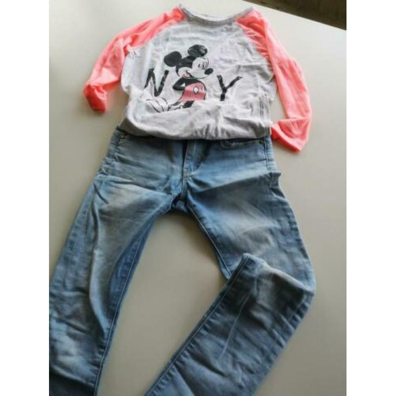 Meisjes blauwe skinny jeans Indian. Maat 134/140 (maat 10)