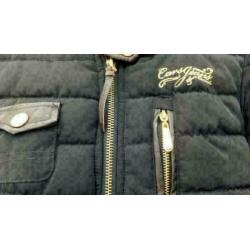CARS JEANS zwart gewatteerd jas met goudaccenten mt XS