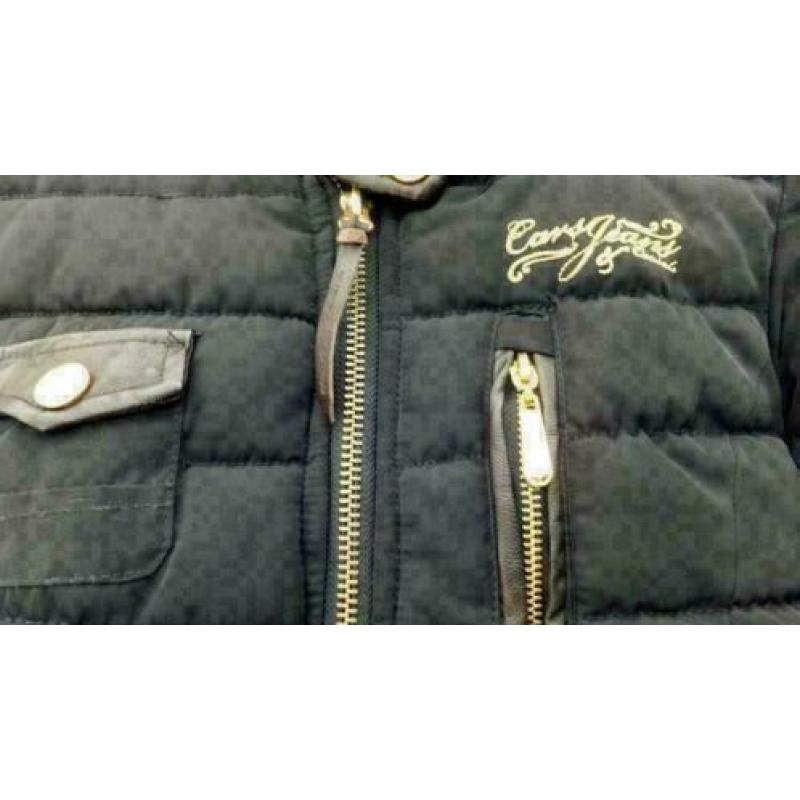 CARS JEANS zwart gewatteerd jas met goudaccenten mt XS