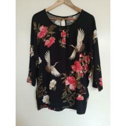 Shirt met kraanvogels van norah maat 38