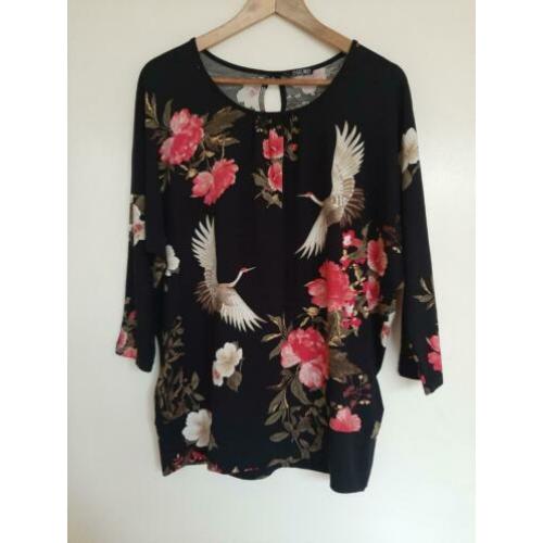Shirt met kraanvogels van norah maat 38