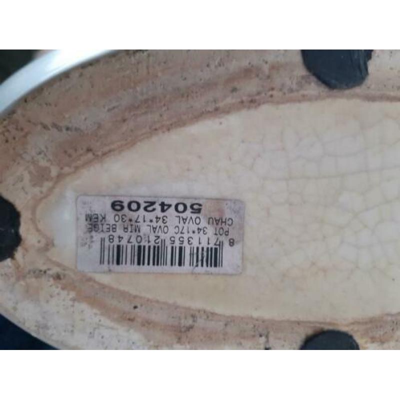 ovaal bloempotten beige