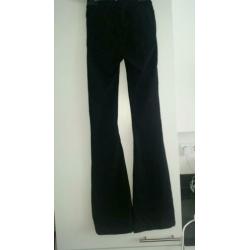 Flared pants zwart spijkerstof