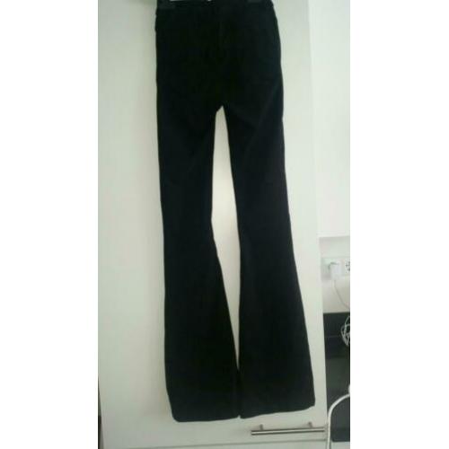 Flared pants zwart spijkerstof