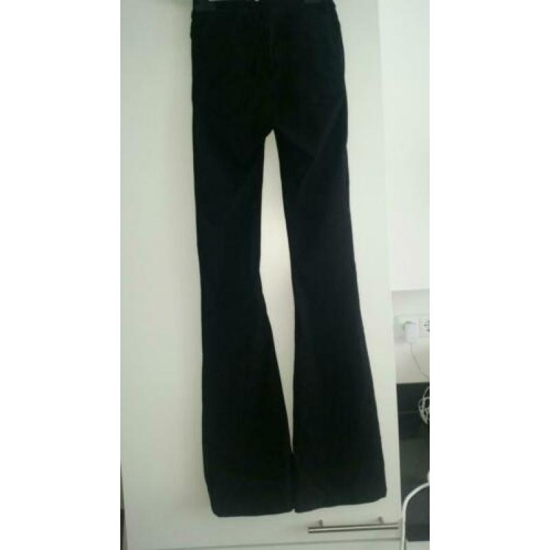 Flared pants zwart spijkerstof