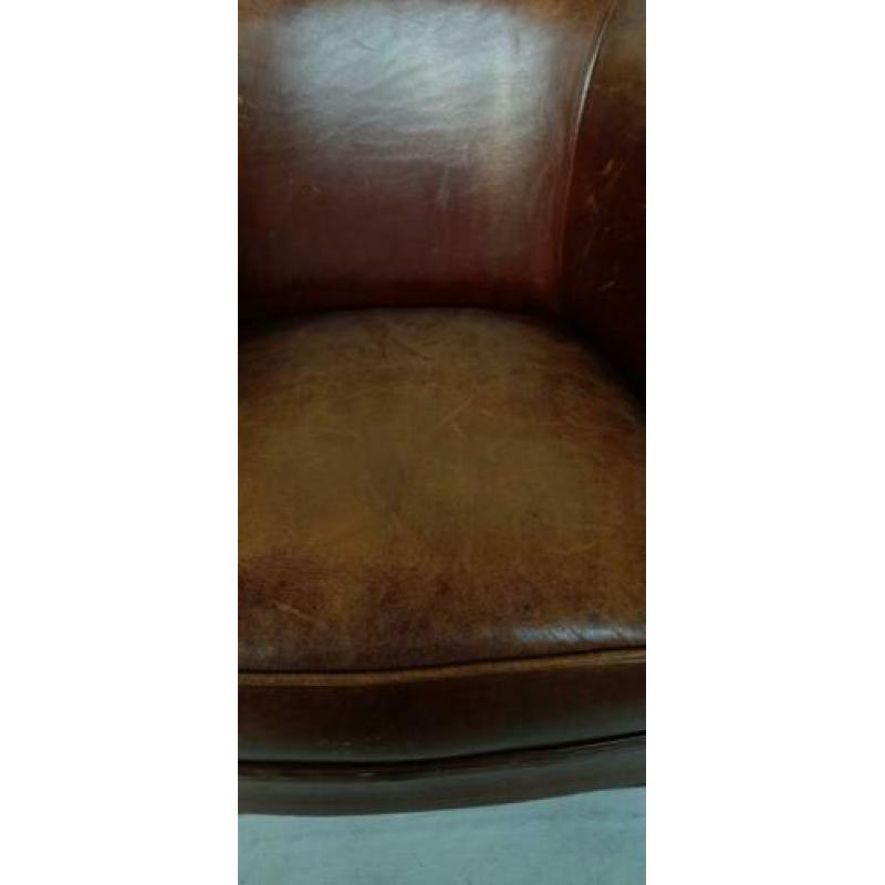 MPH 2948-10 Vintage clubfauteuil in een cognackleur
