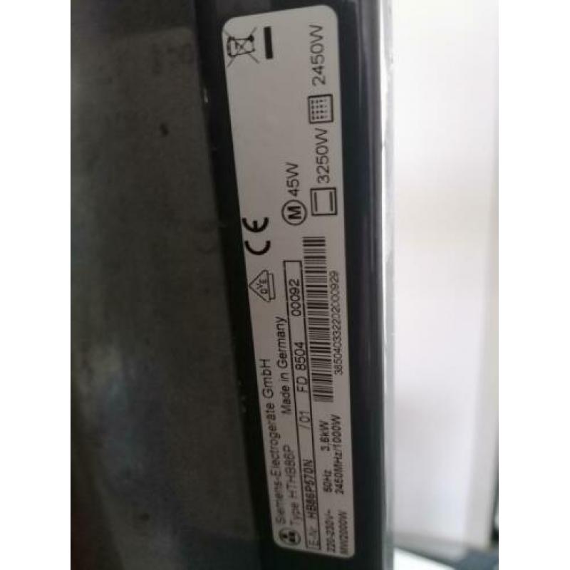 Siemens inbouw combi heteluchtoven magnetron Type:HTHB86P