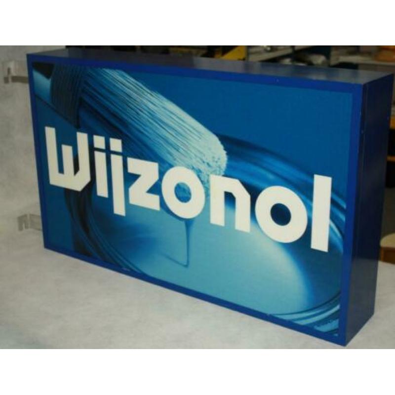 Lichtbak reclame met wijzonol