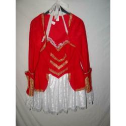 Leuke rood/wit/gouden PIRAAT/ZEEROVER/PIRATES jurk + bolero