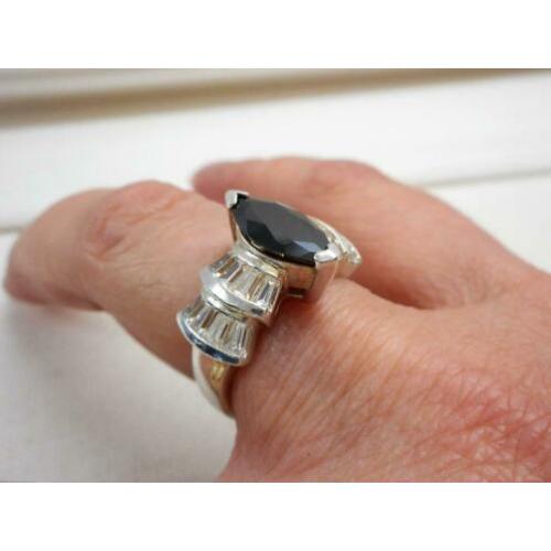Zilveren prachtige royale ring met stenen nr.717