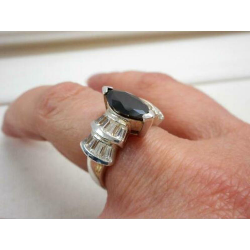 Zilveren prachtige royale ring met stenen nr.717