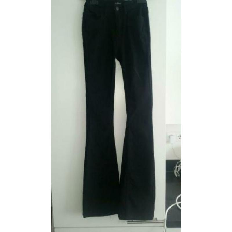 Flared pants zwart spijkerstof