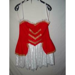 Leuke rood/wit/gouden PIRAAT/ZEEROVER/PIRATES jurk + bolero