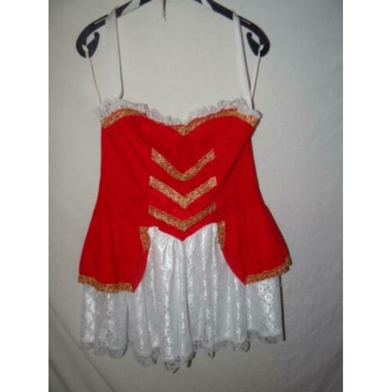 Leuke rood/wit/gouden PIRAAT/ZEEROVER/PIRATES jurk + bolero