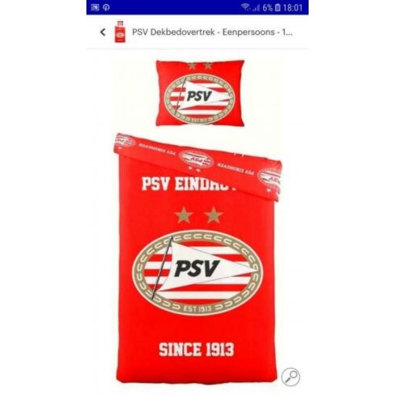 PSV dekbedovertrek 1 persoons NIEUW