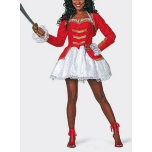 Leuke rood/wit/gouden PIRAAT/ZEEROVER/PIRATES jurk + bolero