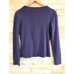 Turnover blauw/paarse overslag top, maat M - wyp