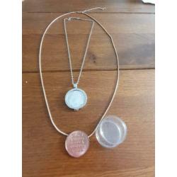 Zilveren (925)MI MONEDA pendant + 2 munten + 2 kettingen