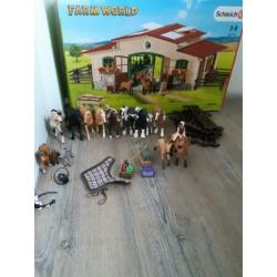 Schleich manege compleet + extra paarden en accessoires
