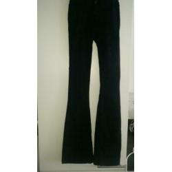 Flared pants zwart spijkerstof