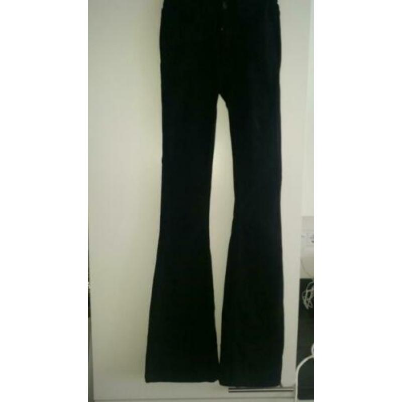 Flared pants zwart spijkerstof