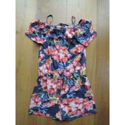 super leuke zomer jumpsuit WE 134 - 140 bloemen