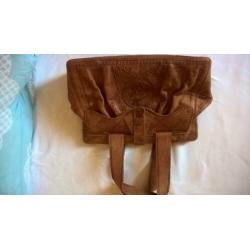 Vintage leren bruine handtas marokkaans