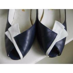 2208 VINTAGE Carlini peeptoe pumps strik 38 39