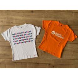 2 shirts / tops van Dutch Majestic oranje / wit , mt S / 36