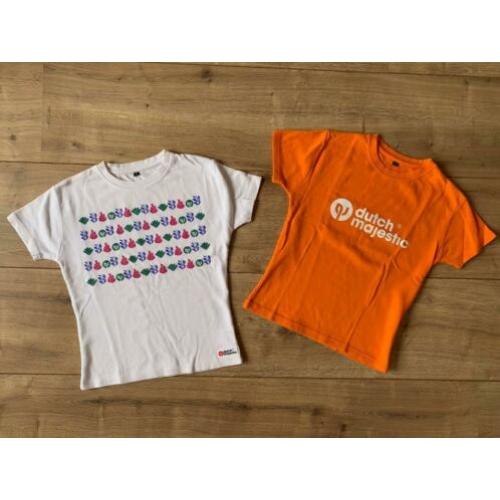 2 shirts / tops van Dutch Majestic oranje / wit , mt S / 36