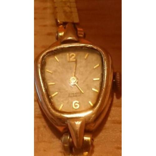 Vintage dameshorloge mechanisch goldplated.