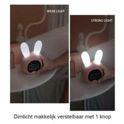 Alarm - Slaaptrainer - Nachtlampje - USB oplaadbaar - Roze -