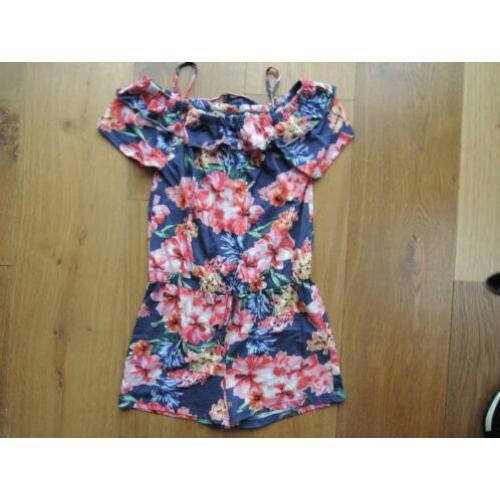 super leuke zomer jumpsuit WE 134 - 140 bloemen
