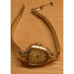 Vintage dameshorloge mechanisch goldplated.