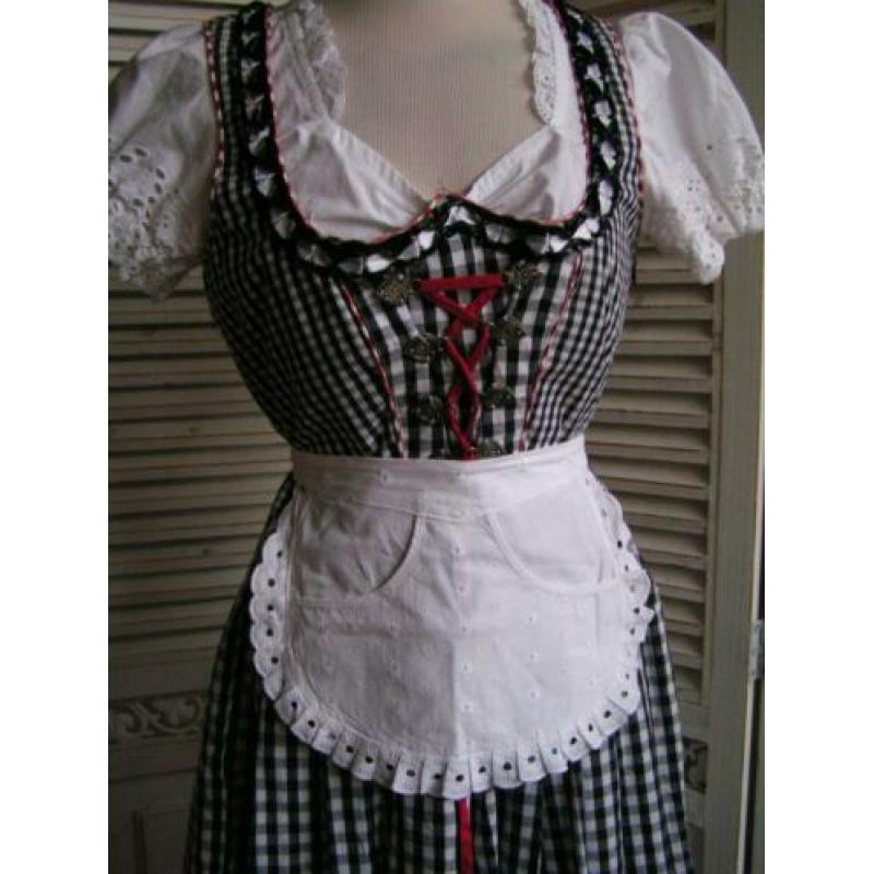 tiroler dirndl jurk schort blouse maat 38 nr JJ 1179