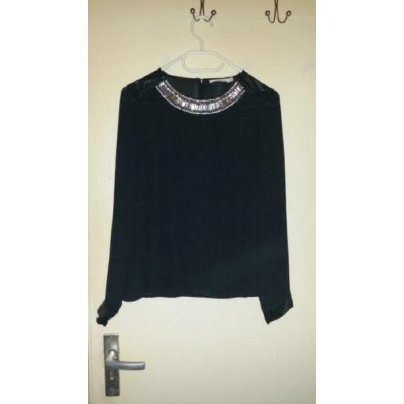 leuke zwarte blouse maat s