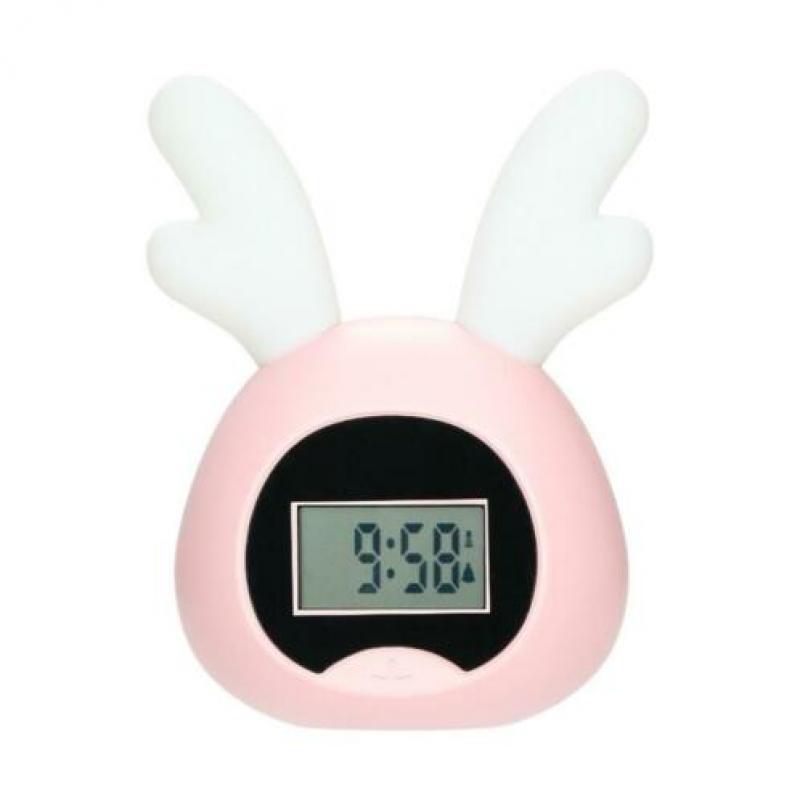Alarm - Slaaptrainer - Nachtlampje - USB oplaadbaar - Roze -