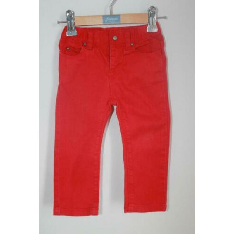 Rode jeans van Petit Bateau maat 80 (2881)