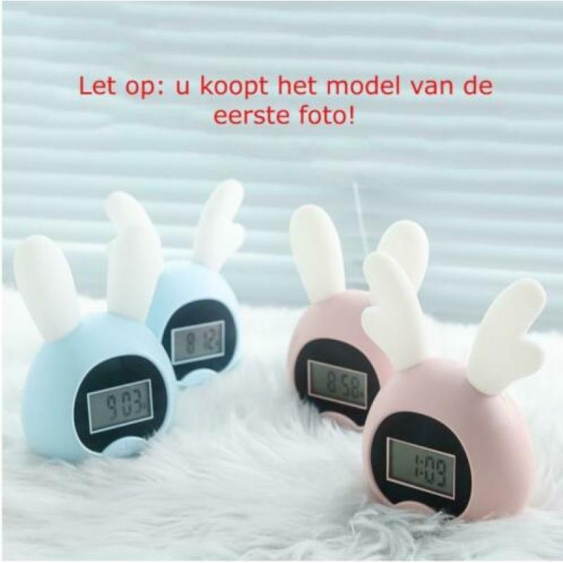 Alarm - Slaaptrainer - Nachtlampje - USB oplaadbaar - Roze -
