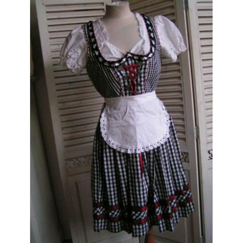tiroler dirndl jurk schort blouse maat 38 nr JJ 1179