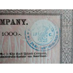Aandeel van Rock Island Company uit 1913