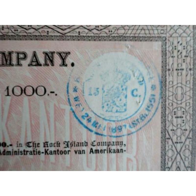 Aandeel van Rock Island Company uit 1913