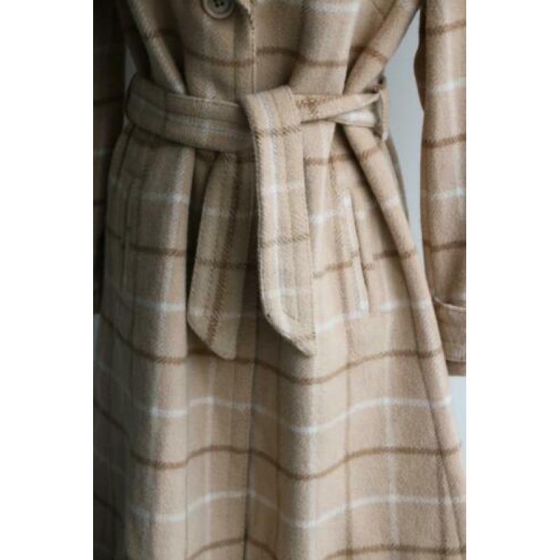 Vintage retro jas wol wollen camel maat 36 38