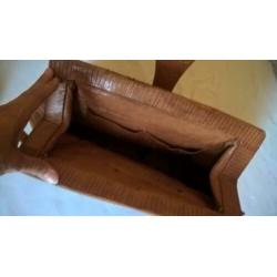 Vintage leren bruine handtas marokkaans