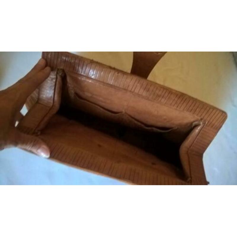 Vintage leren bruine handtas marokkaans